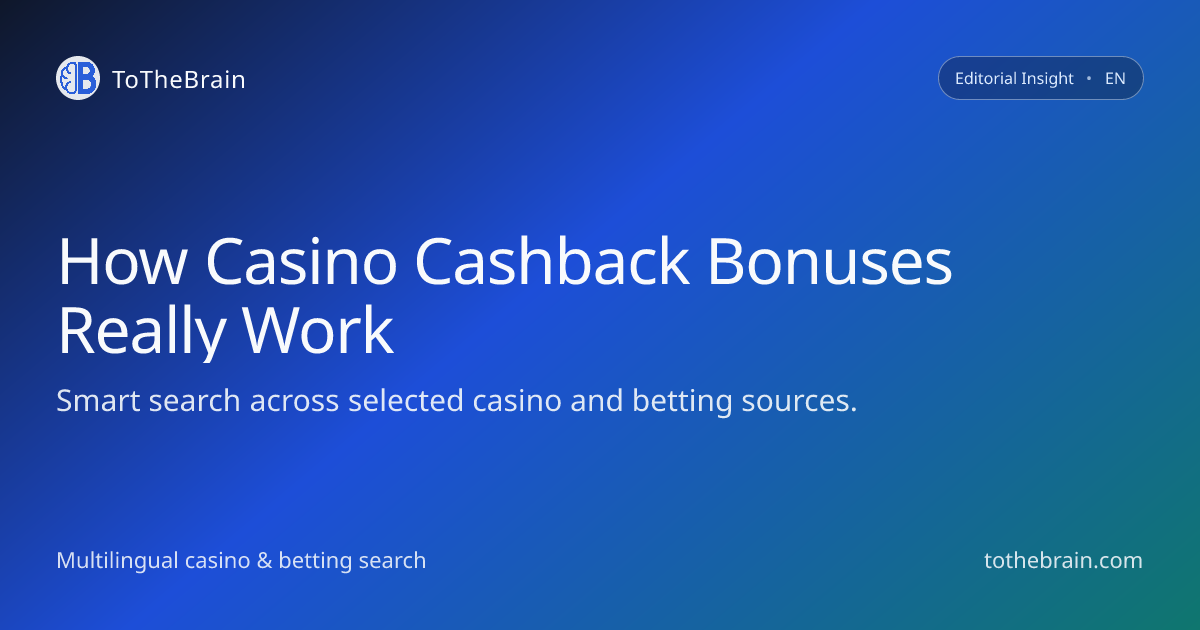 How cashback bonuses work in online casinos
