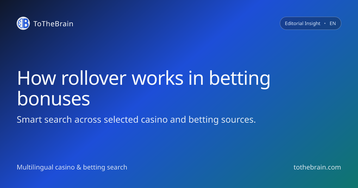 How rollover really works in betting bonuses