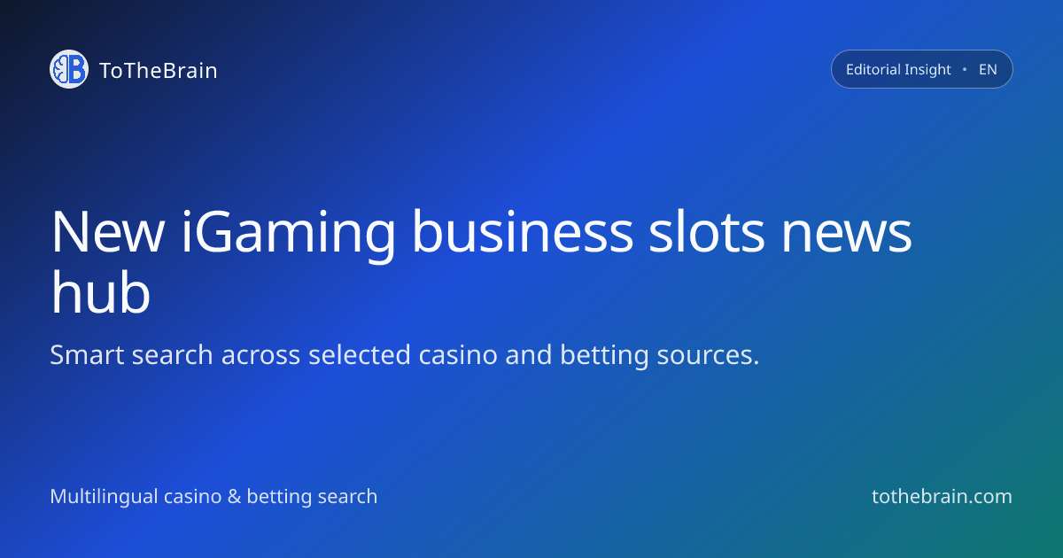 A new home for slots-focused iGaming business news