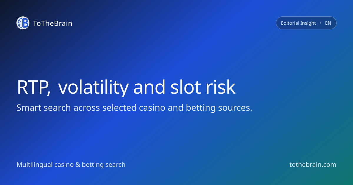 RTP, volatility and the real risk profile of online slots