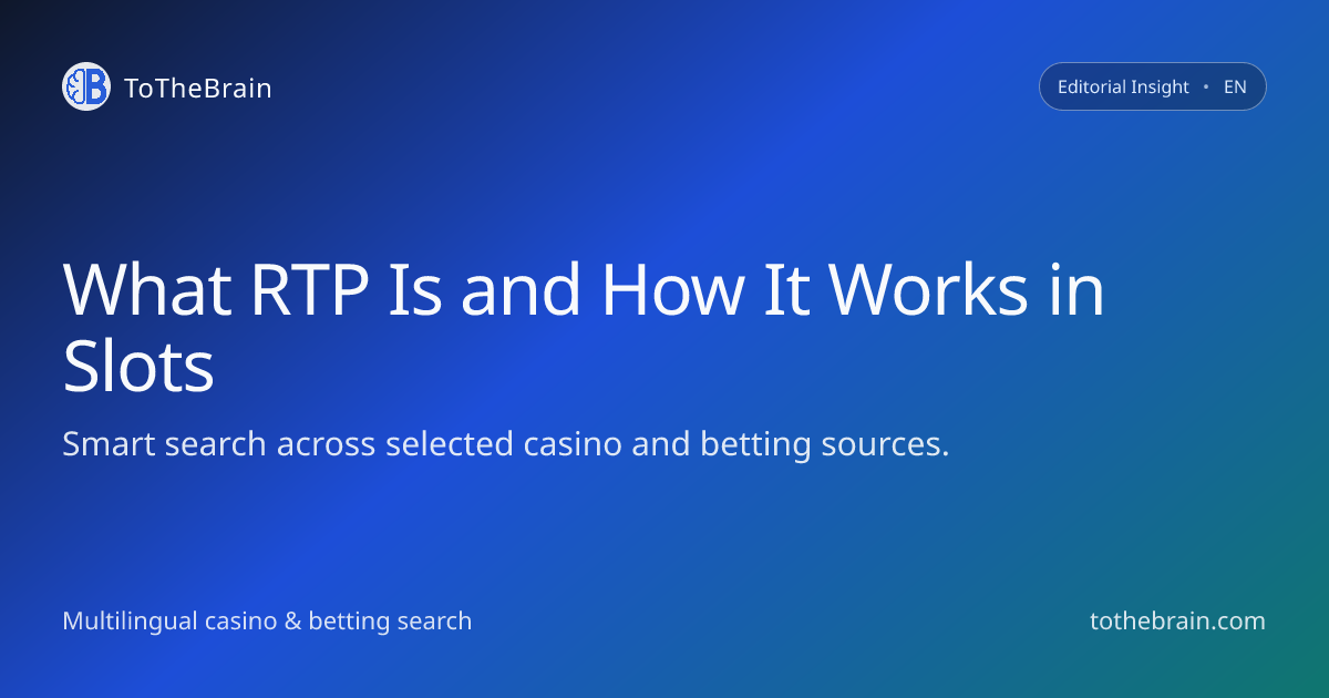 RTP in online slots: what it means and why it matters